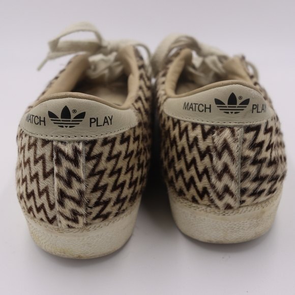 Adidas Match Play Chevron Zig Zag Pony Hair Fur Low Top Sneakers art g95966  11.